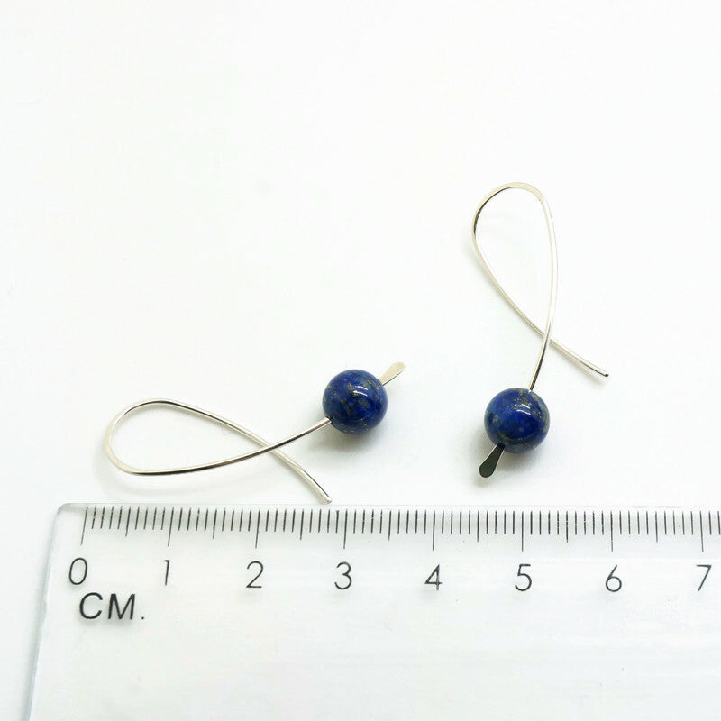Zilveren Oorbellen met Lapis Lazuli – Handgemaakte Confetti Stijl Oorbellen