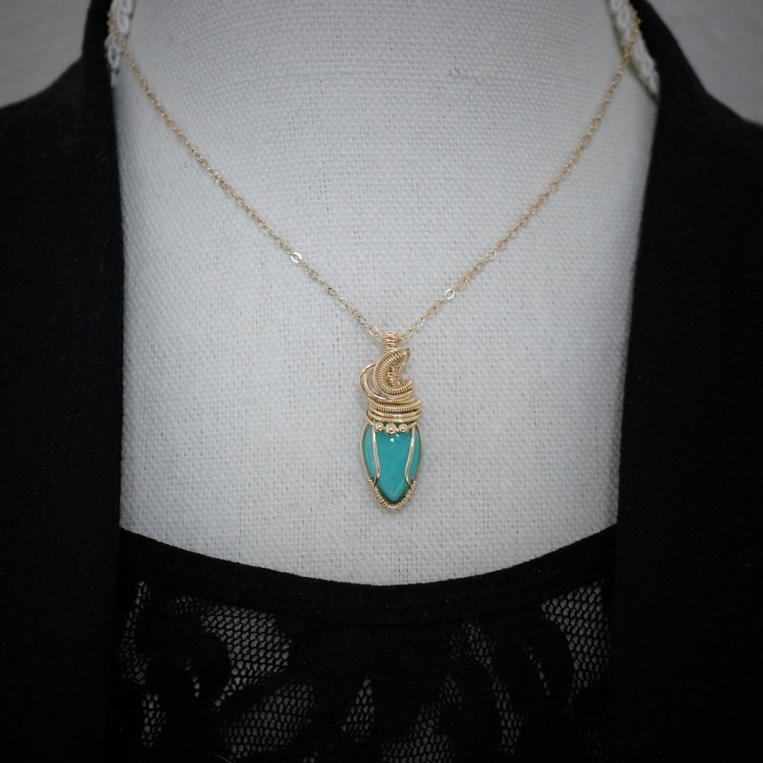 Boho-Chique 14k Gold Filled Amazoniet Hanger