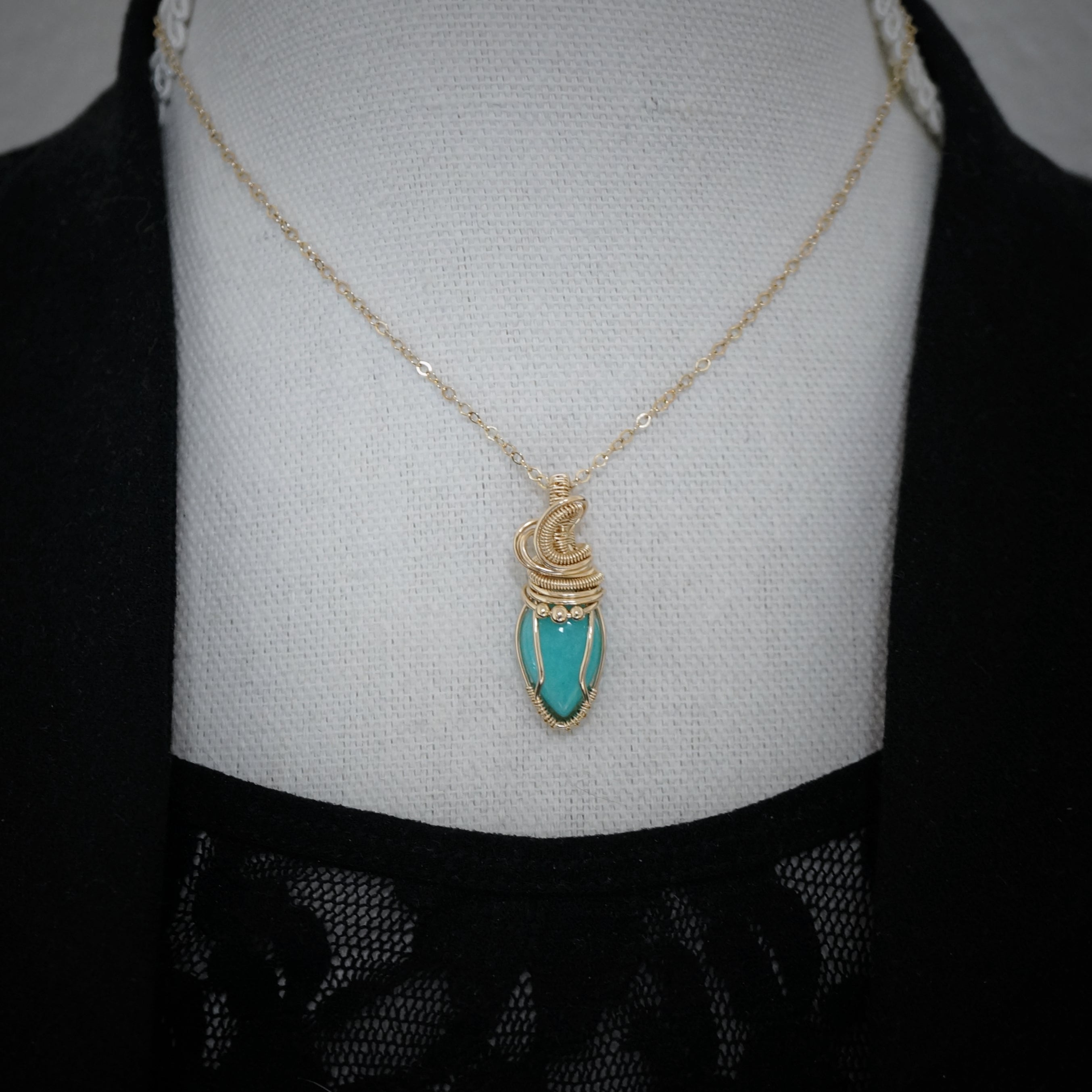 Boho-Chique 14k Gold Filled Amazoniet Hanger