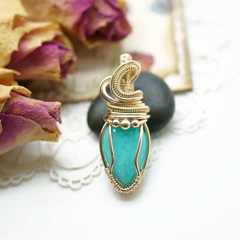 Boho-Chique 14k Gold Filled Amazoniet Hanger