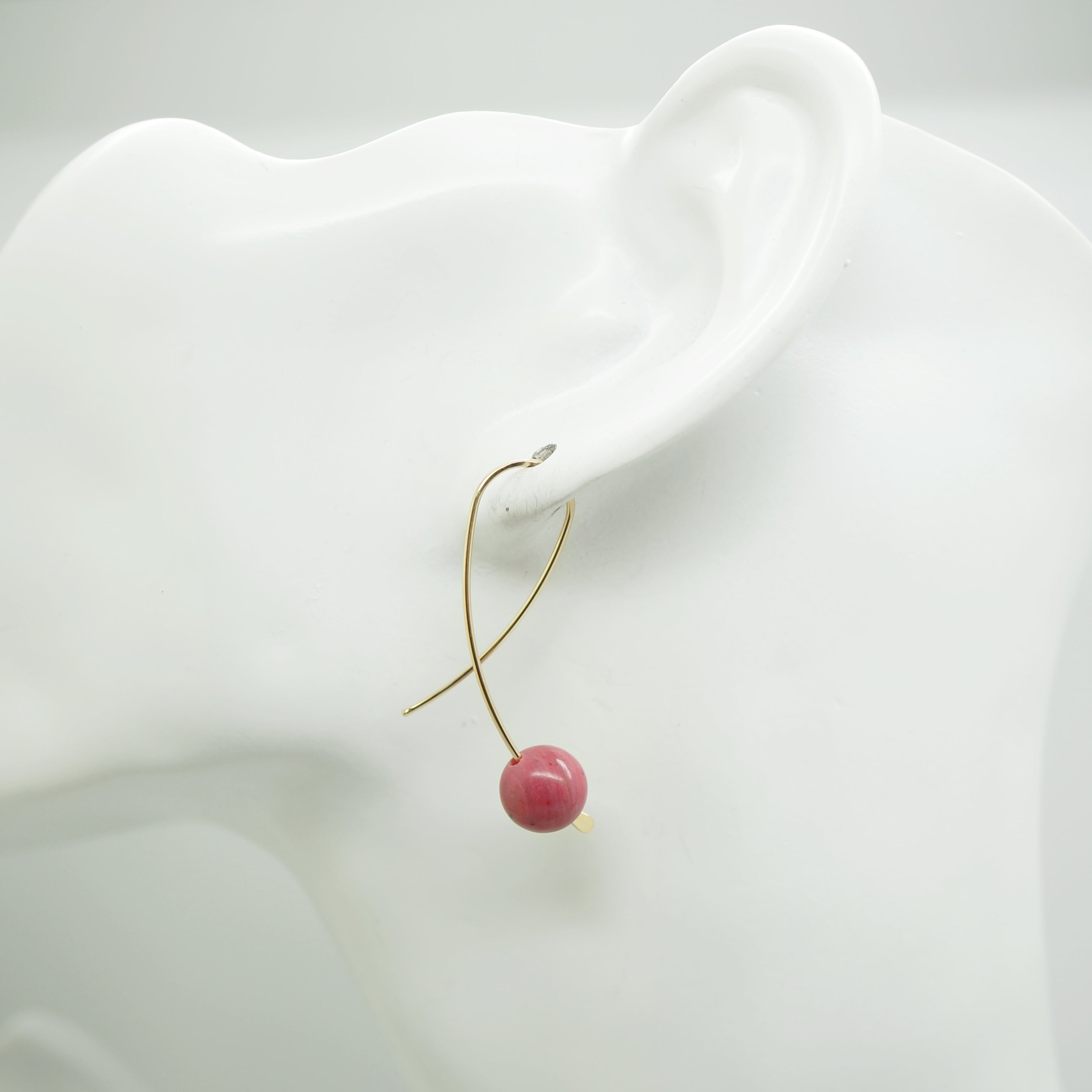 14K gold filled confetti oorbellen met vintage roze Rhodoniet