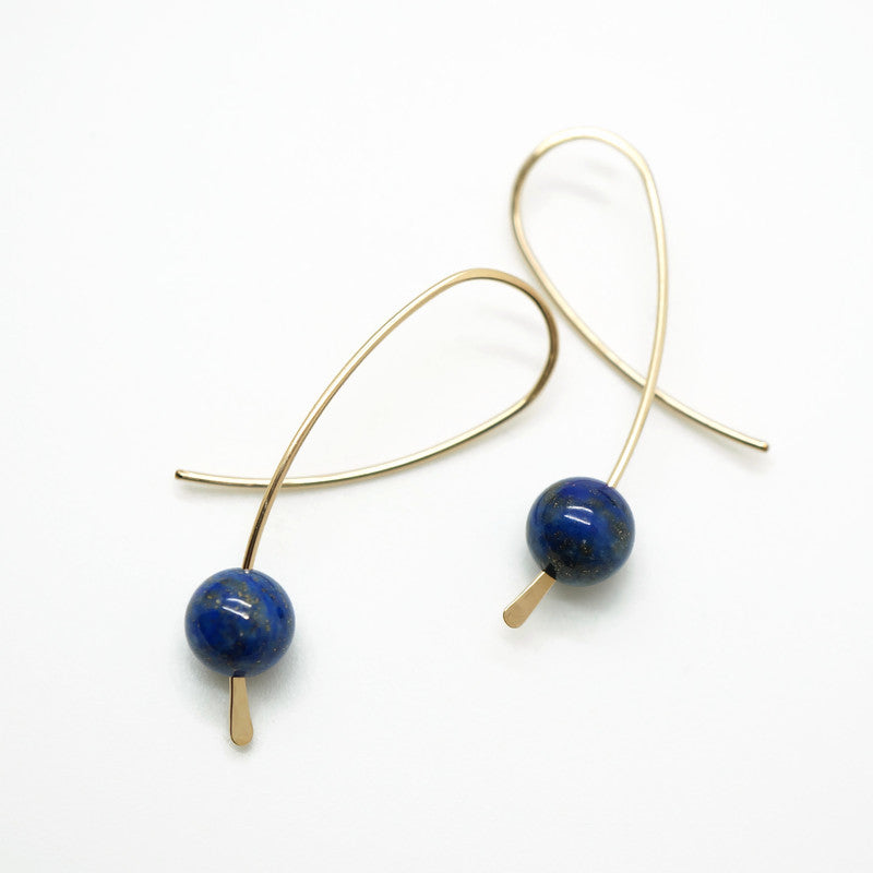 14K Gold Filled Confetti Oorbellen Met Lapis Lazuli