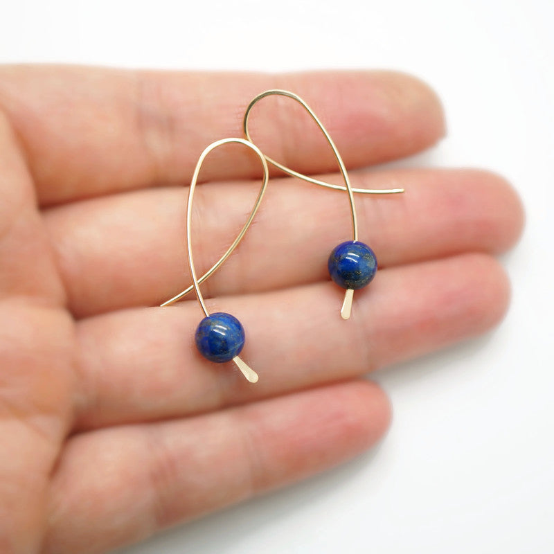 14K Gold Filled Confetti Oorbellen Met Lapis Lazuli