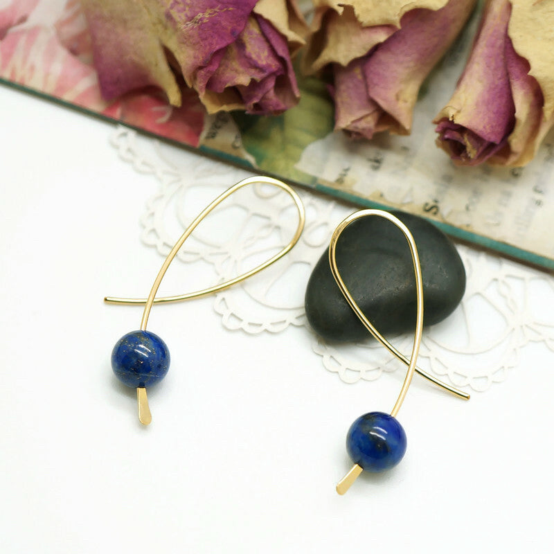 14K Gold Filled Confetti Oorbellen Met Lapis Lazuli
