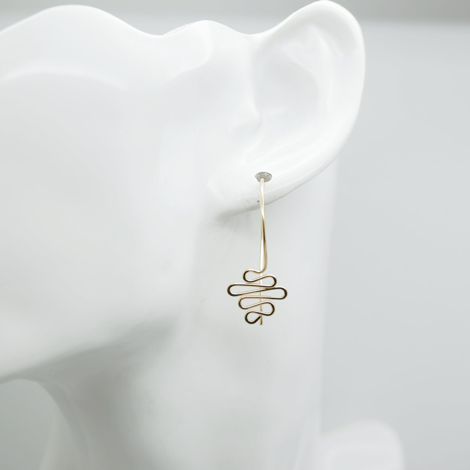 14K Goldfilled Wave Oorbellen