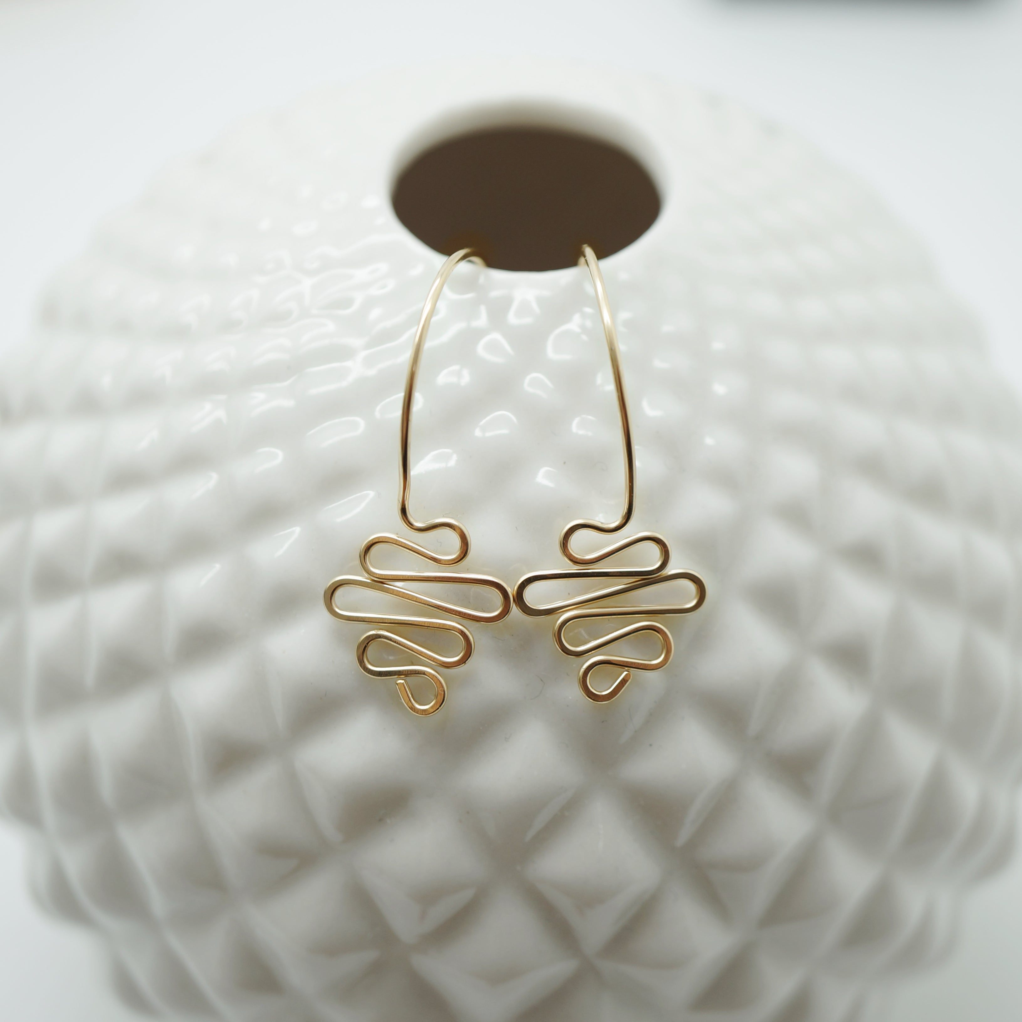 14K Goldfilled Wave Oorbellen