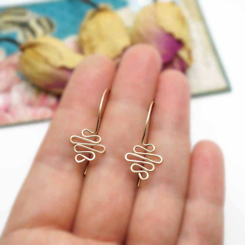 14K Goldfilled Wave Oorbellen