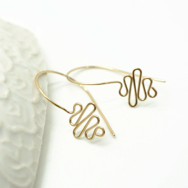 14K Goldfilled Wave Oorbellen