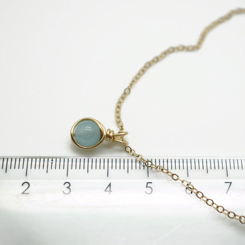 Subtiele 14k gold filled collier met aquamarijn