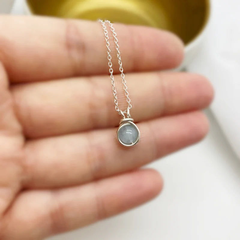 Sieradenset van sterling zilver met aquamarijn
