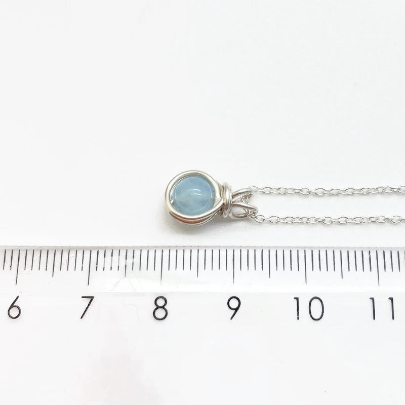 Sieradenset van sterling zilver met aquamarijn