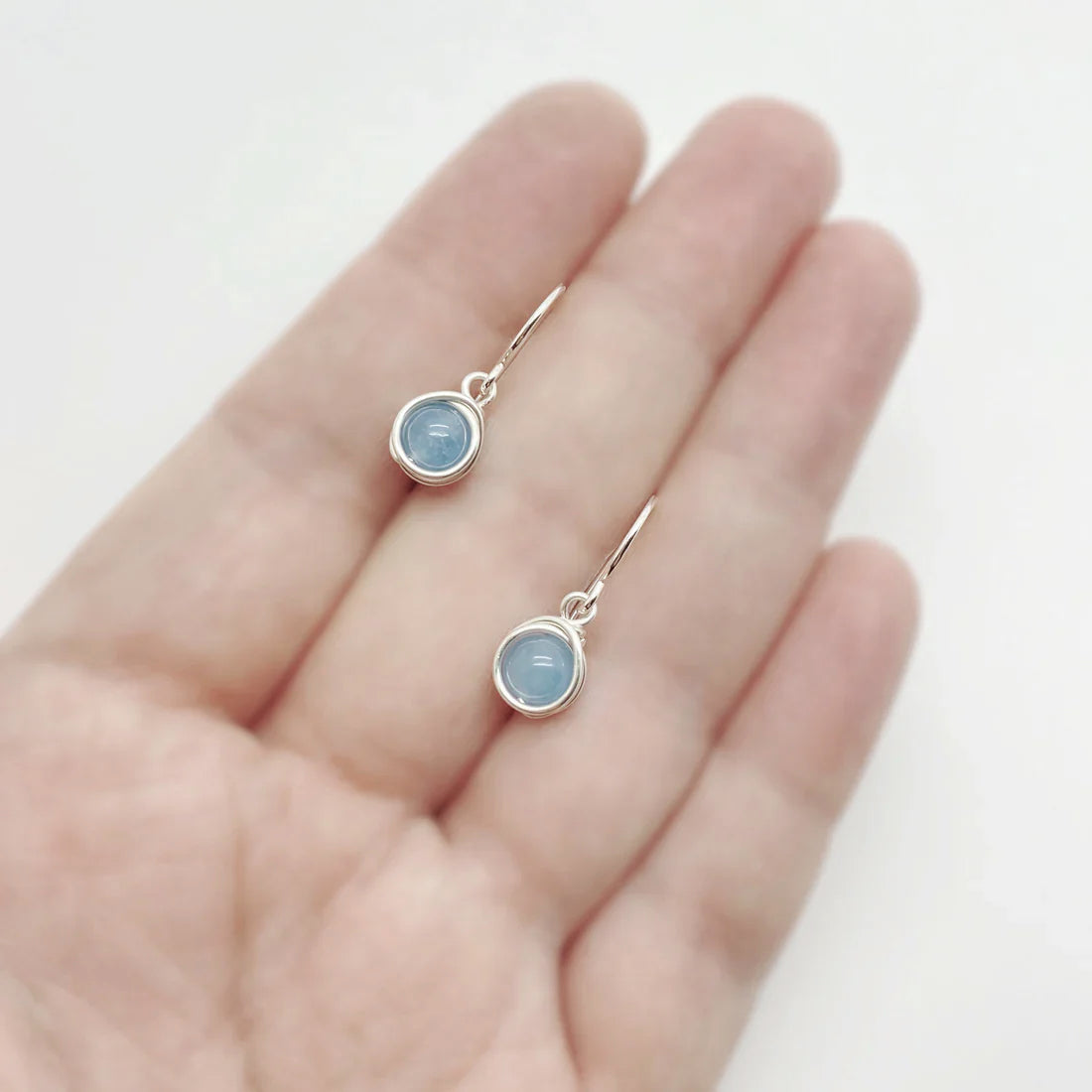 Sieradenset van sterling zilver met aquamarijn