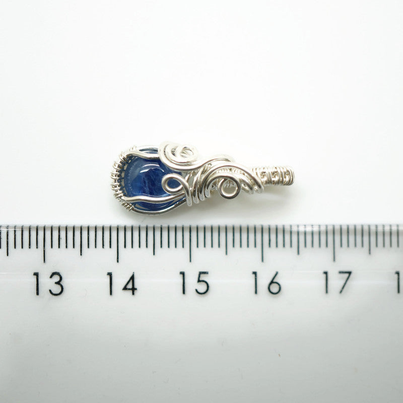 Zilver wire wrap hanger met kyaniet
