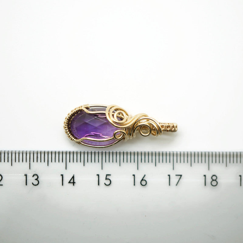 14k gold filled wire wrap hanger met amethist