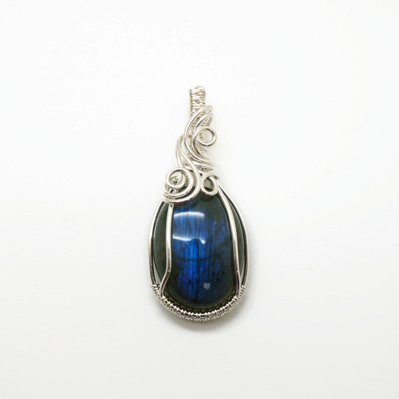 Wire wrap hanger - Zilver - Met labradoriet - Sterling zilver