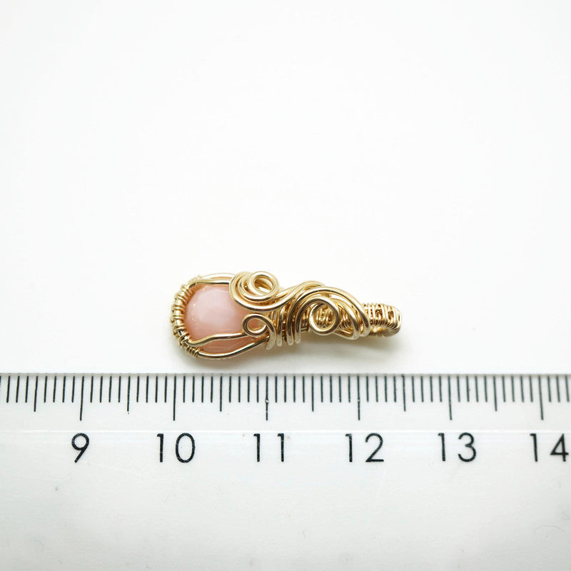 14k gold filled wire wrap hanger met roze opaal