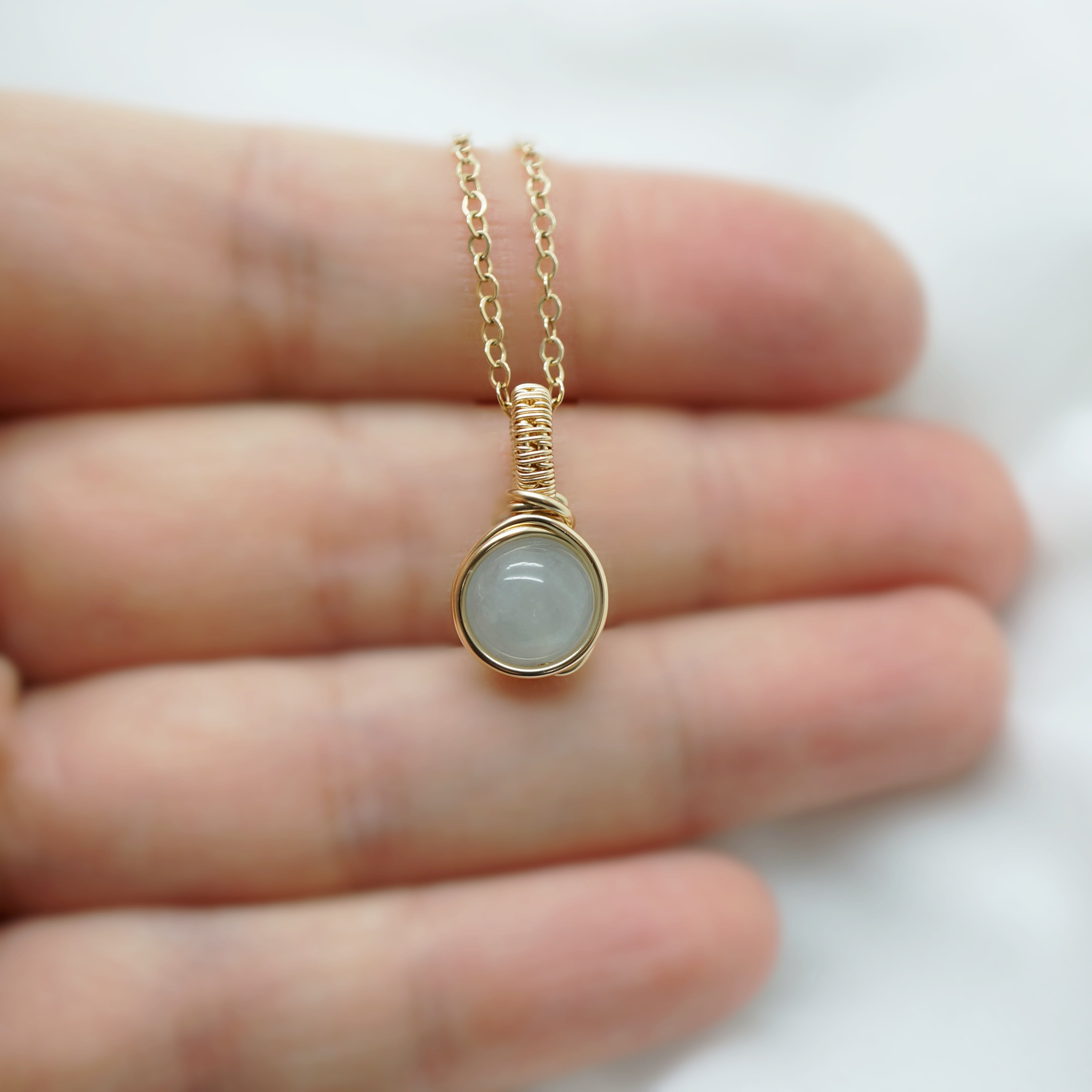 Hanger van 14k Gold Filled met Aquamarijn, Handgemaakt Wire Wrap Sieraad