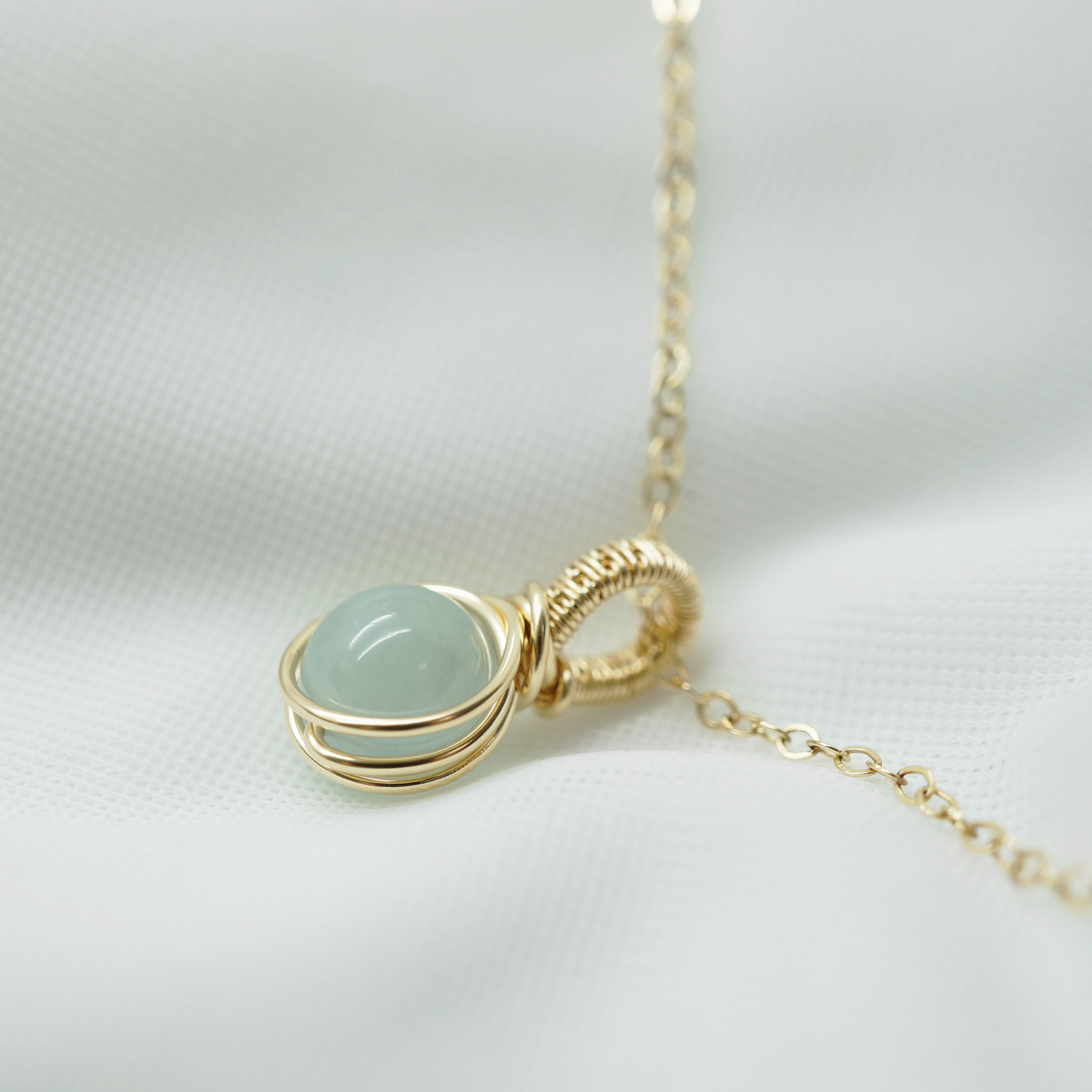 Hanger van 14k Gold Filled met Aquamarijn, Handgemaakt Wire Wrap Sieraad