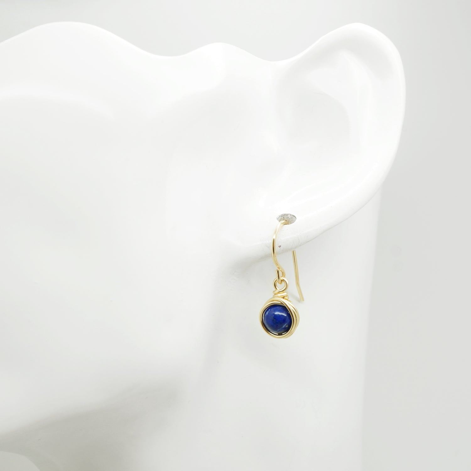 14k gold filled oorbellen met lapis lazuli