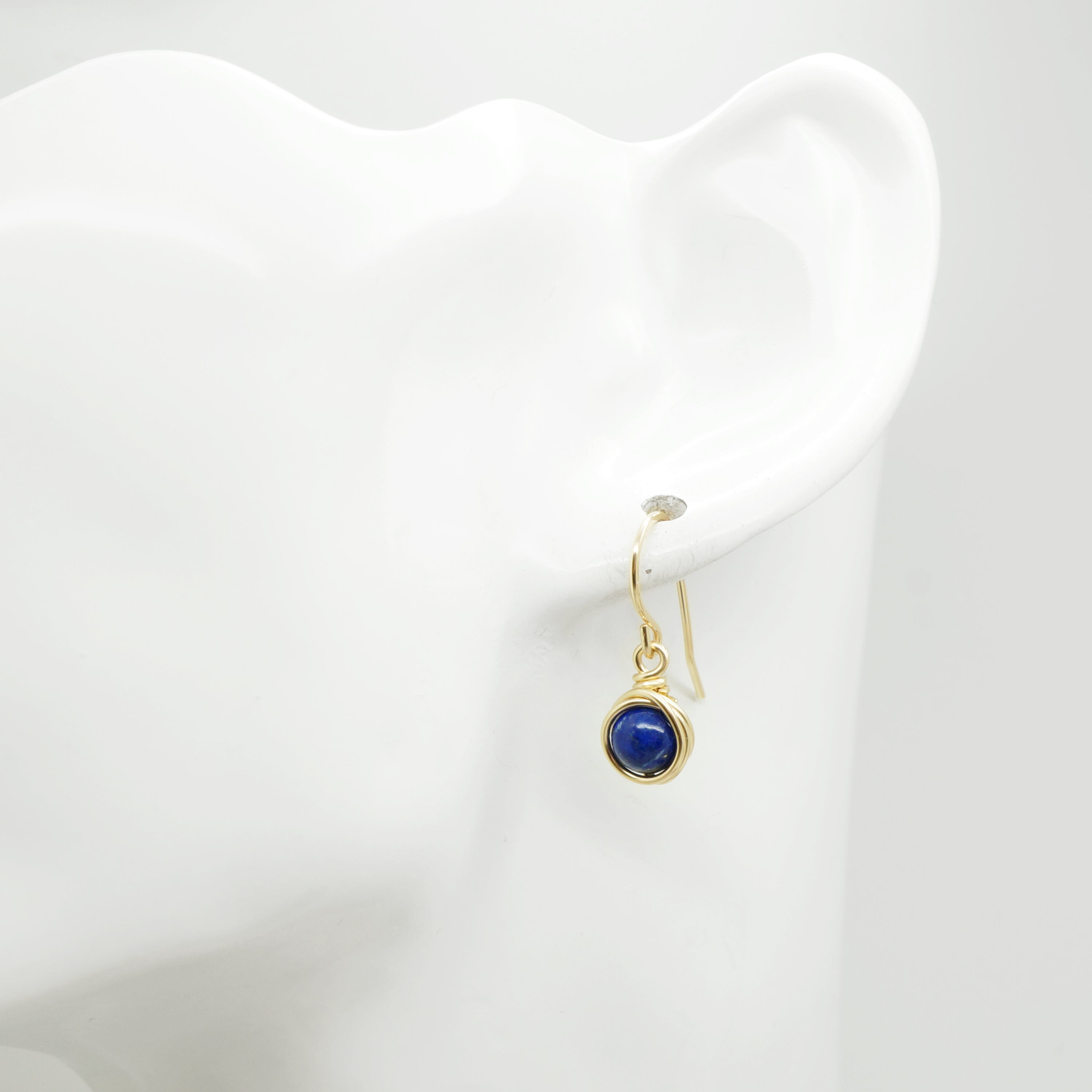 14k gold filled oorbellen met lapis lazuli
