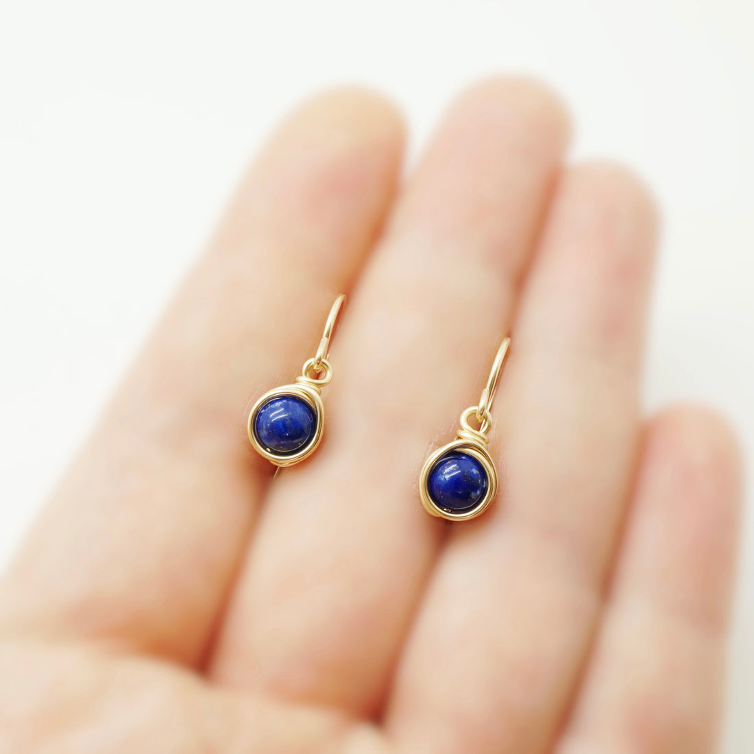 14k gold filled oorbellen met lapis lazuli