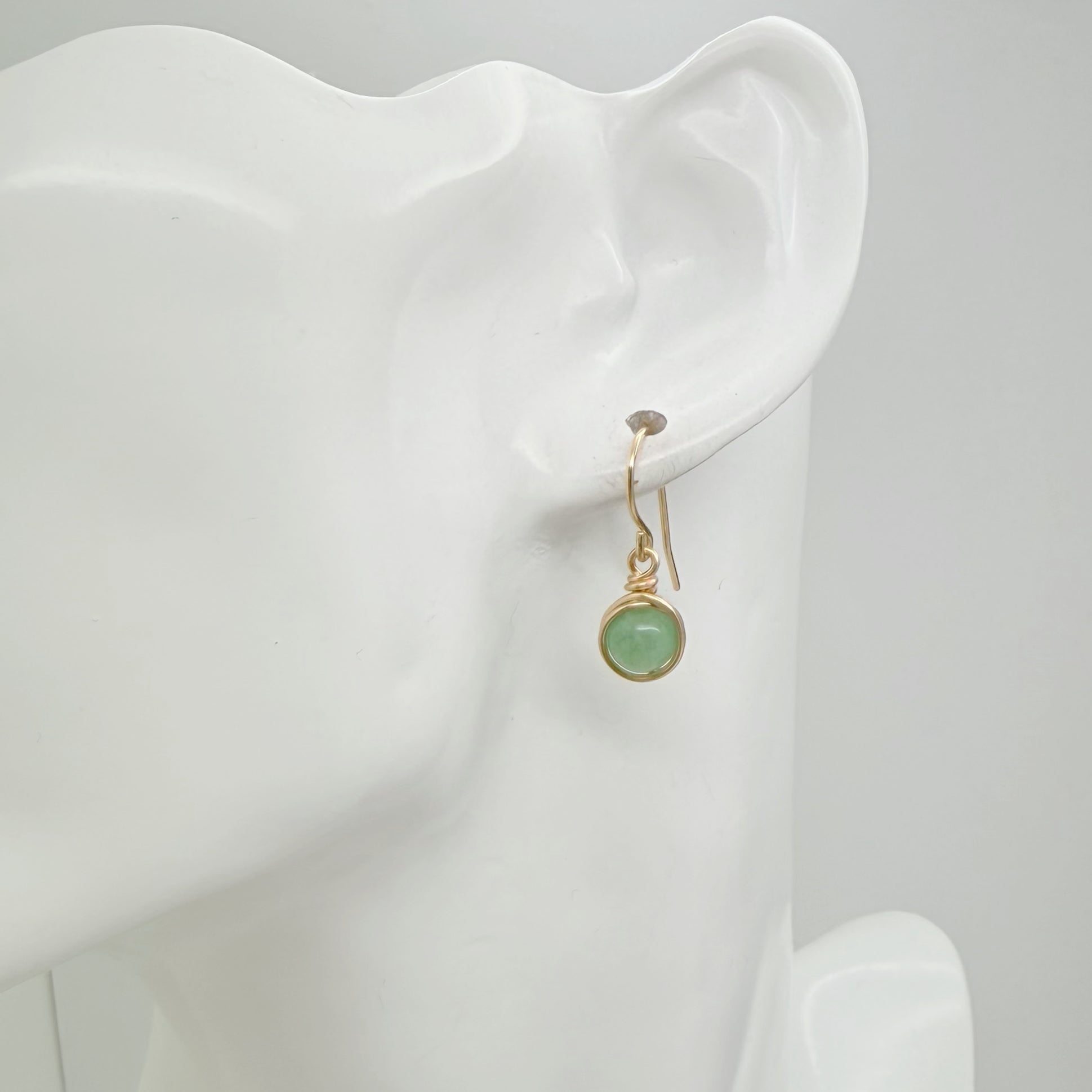 14k gold filled oorbellen met groene aventurijn