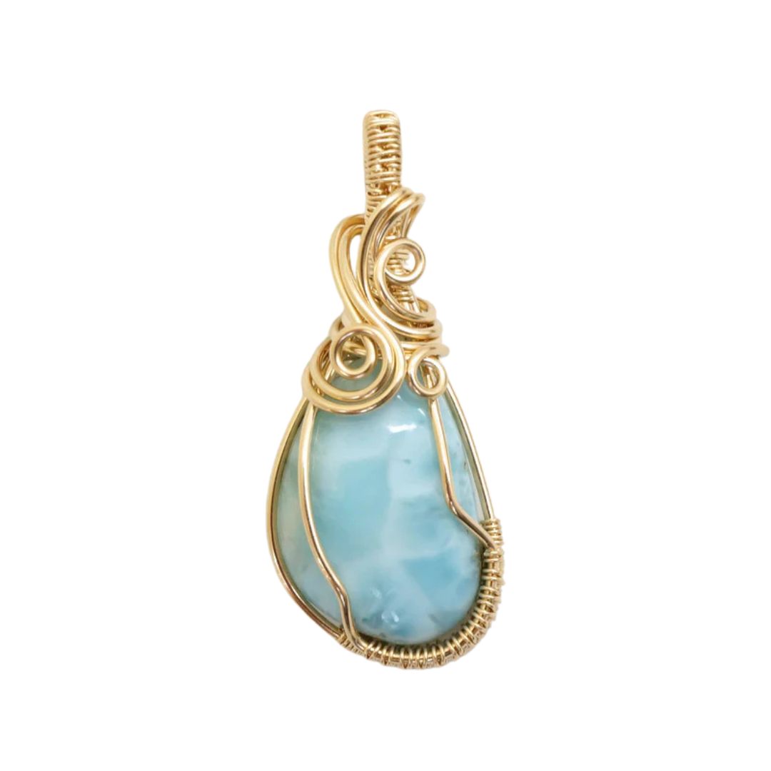14k Gold filled hanger met Larimar