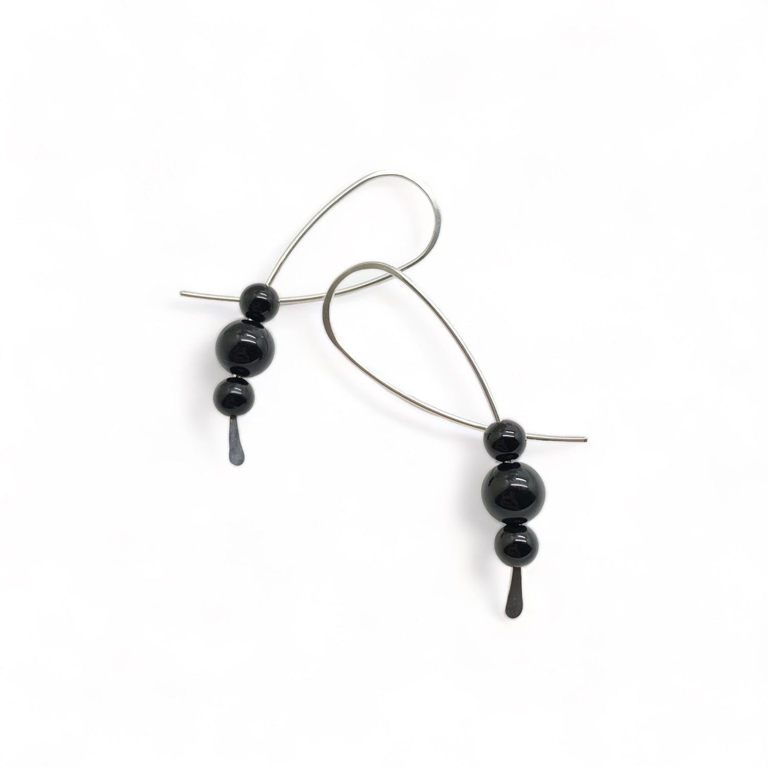 Confetti oorbellen - Sterling zilver - Met onyx
