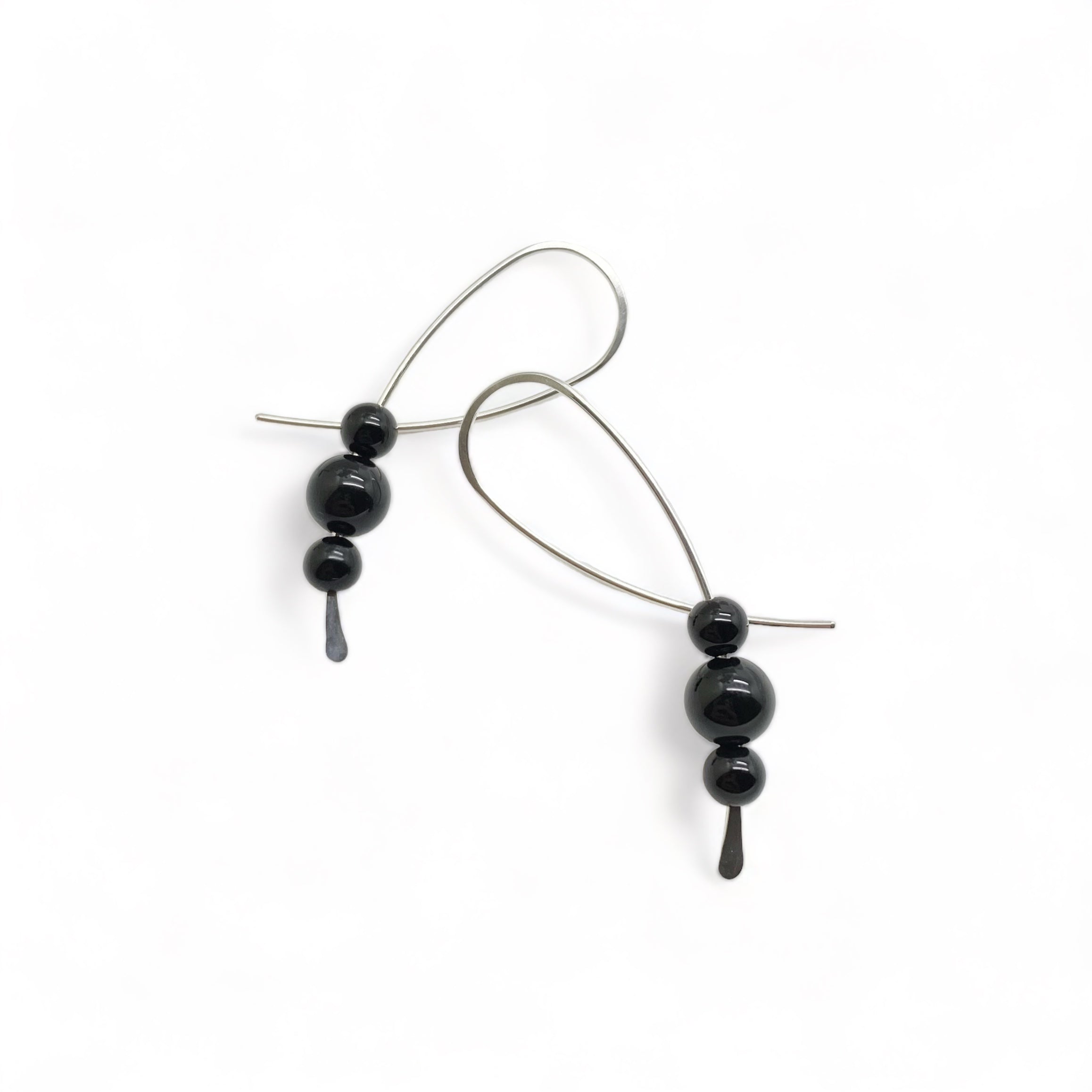 Confetti oorbellen - Sterling zilver - Met onyx