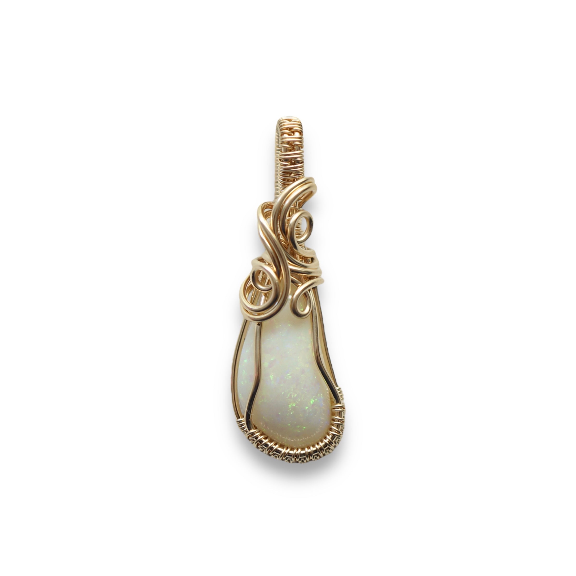 Handgemaakt 14K Gold Filled Wire Wrap Hanger met Australische Opaal