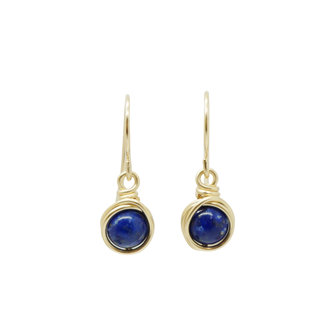 14k gold filled oorbellen met lapis lazuli