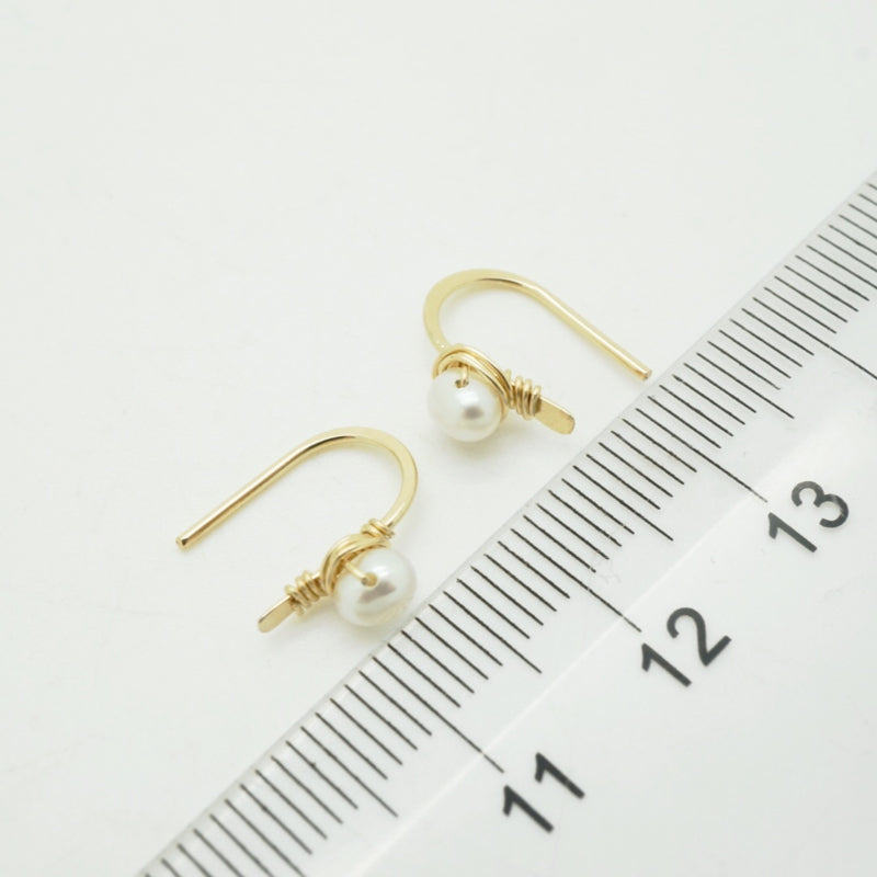 Gouden Oorbellen Met Zoetwaterparel, 14K Goldfill