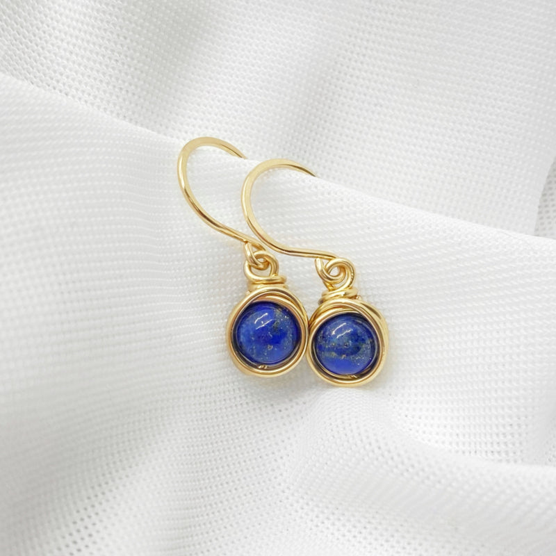 14K Gold Filled Oorbellen Met Lapis Lazuli