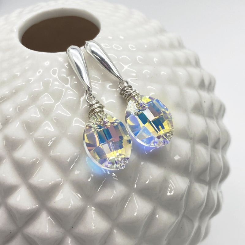 Zilveren Oorbellen Met Swarovski Kristal In Blad Vorm