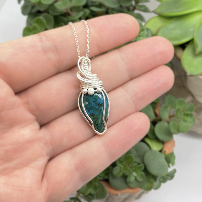 Sterling Zilveren Hanger Met Chrysocolla