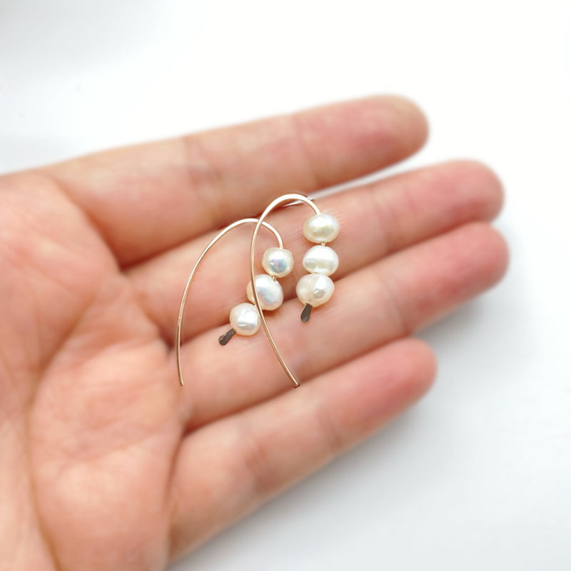 14K Rose Gold Filled Oorbellen Met Parels