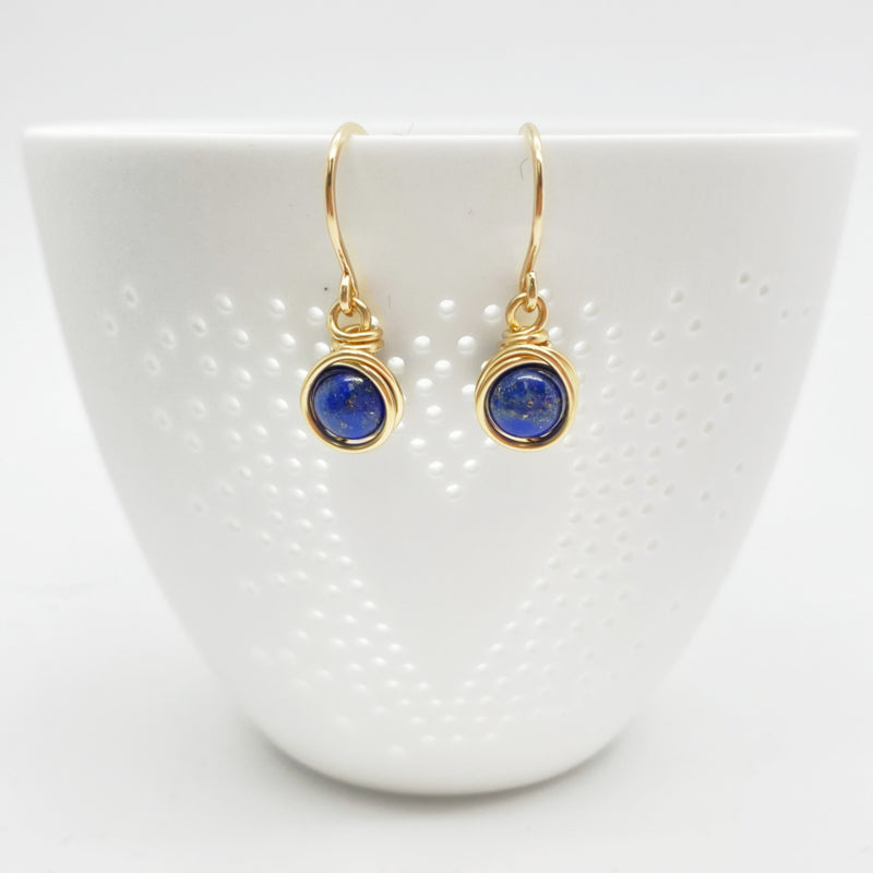 14K Gold Filled Oorbellen Met Lapis Lazuli
