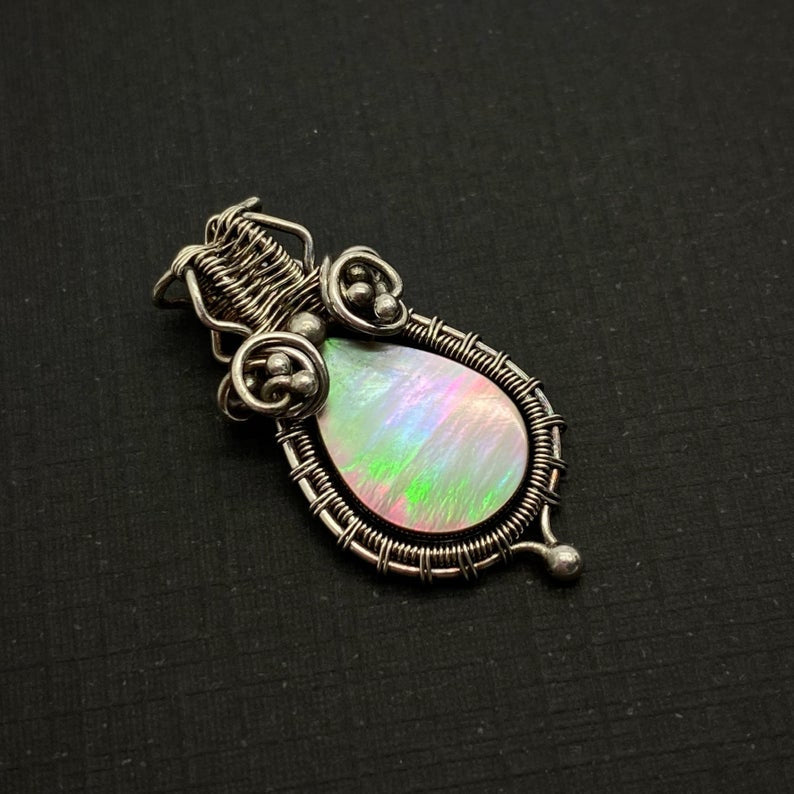 Parelmoer Hanger Van Sterling En Fijnzilver