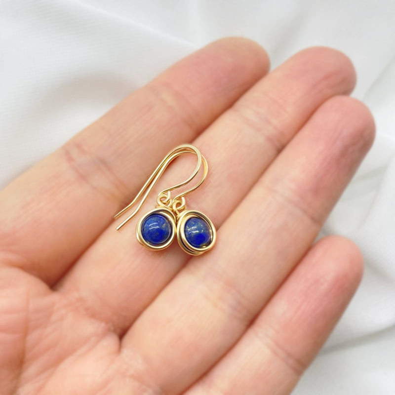 14K Gold Filled Oorbellen Met Lapis Lazuli