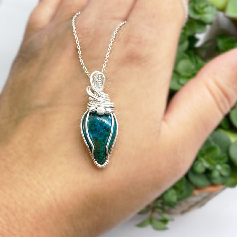 Sterling Zilveren Hanger Met Chrysocolla