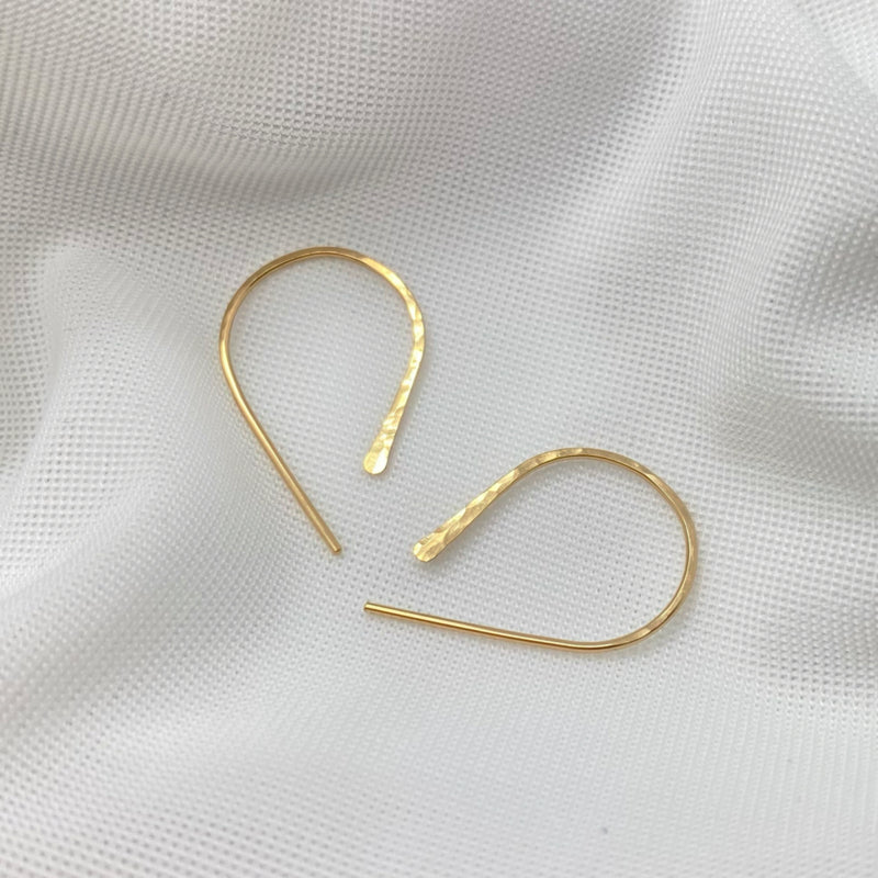 Small 14K Gold Filled Gehamerde Oorbellen