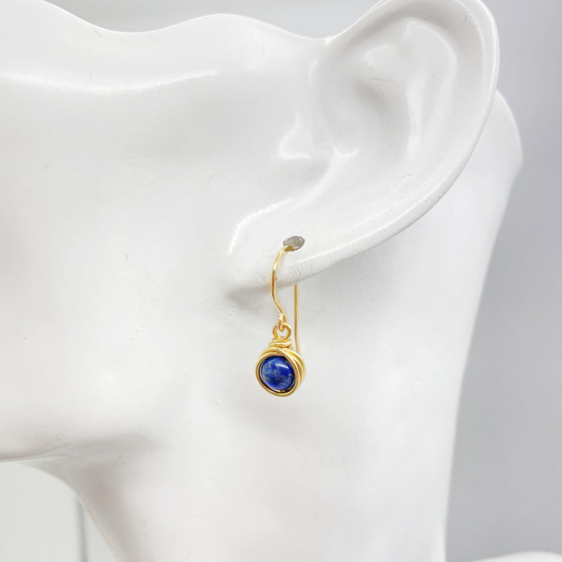 14K Gold Filled Oorbellen Met Lapis Lazuli