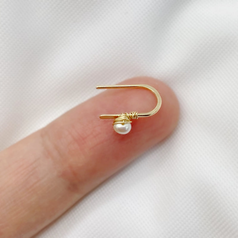 Gouden Oorbellen Met Zoetwaterparel, 14K Goldfill