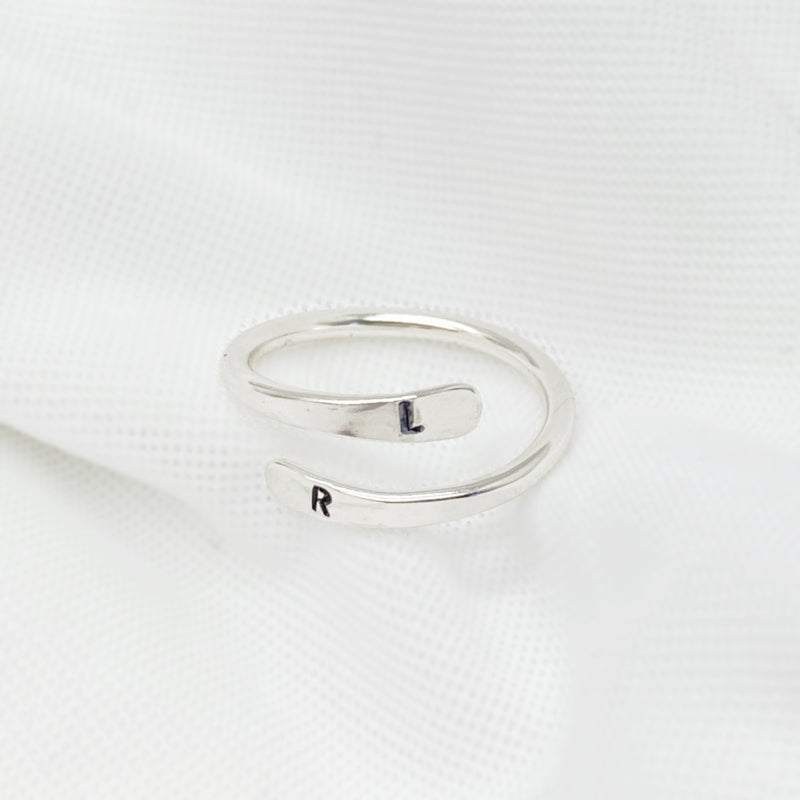 Ring Sterling Zilver Met 2 Initialen