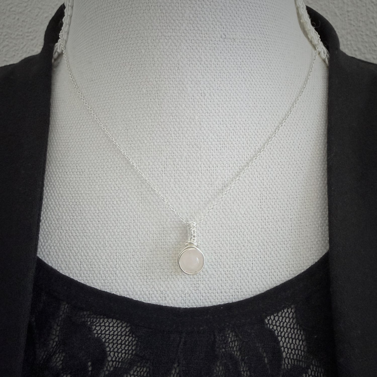 Zilveren rozenkwarts hanger van sterling zilver
