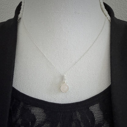 Zilveren rozenkwarts hanger van sterling zilver