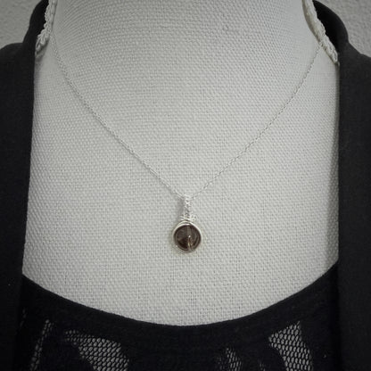Sterling zilveren rookkwarts hanger - Wire wrapped hanger