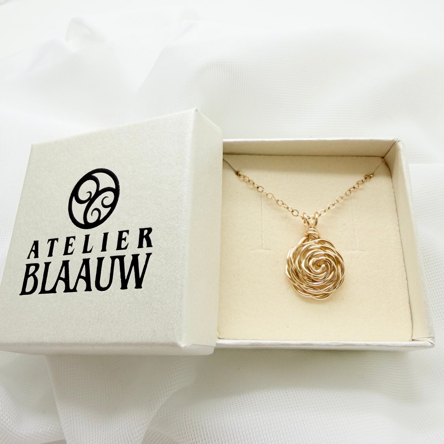 14K Gold Filled Collier Met Gold Filled Handgemaakte Roos