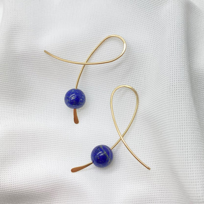 14K Gold Filled Confetti Oorbellen Met Lapis Lazuli
