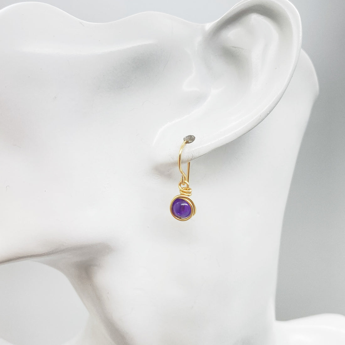 14K Gold filled oorbellen met Amethist